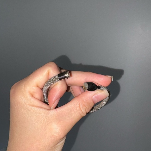 Silver Bracelet with Crystal Accents MAGNETIC CLASP - Picture 6 of 10